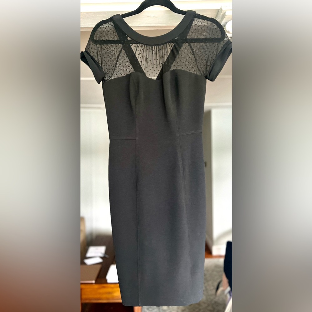 White House Black Market black Polk a dot dress